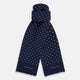 Navy and White Spotted Silk Scarf
