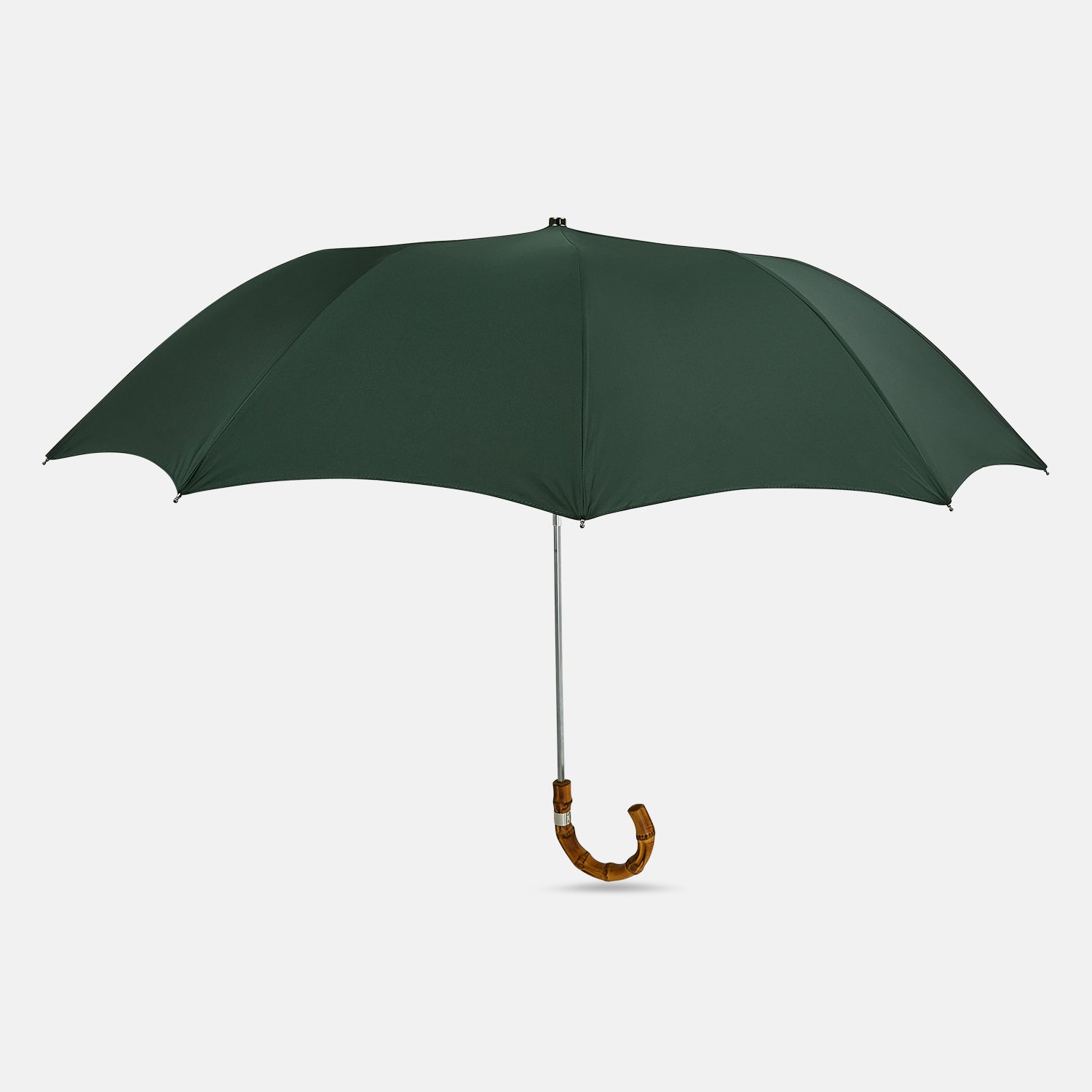 View 1 of product Forest Green Telescopic Umbrella with Whangee Crook Handle