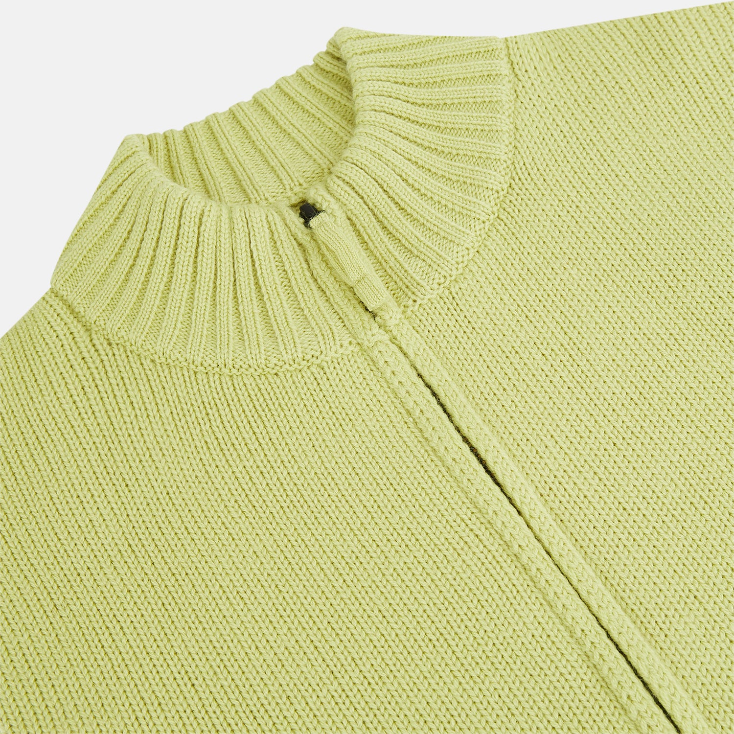 View 2 of product Melon Green Merino High Neck Zipped Cardigan