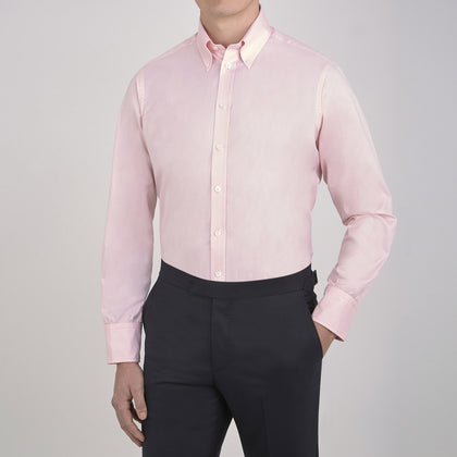 Pink Royal Oxford Cotton Shirt with Button-Down Collar and 3-Button Cuffs Image 4