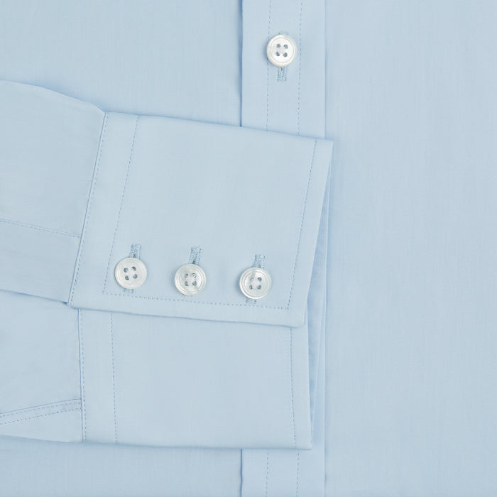 Light Blue Sea Island Quality Cotton Shirt with T&A Collar and 3-Button Cuffs Image 2