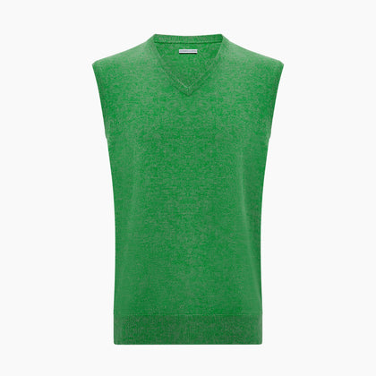 Fern Green V-neck Sleeveless Vest Image 3