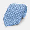 View 1 of product Blue Floral Tile Pattern Printed Silk Tie