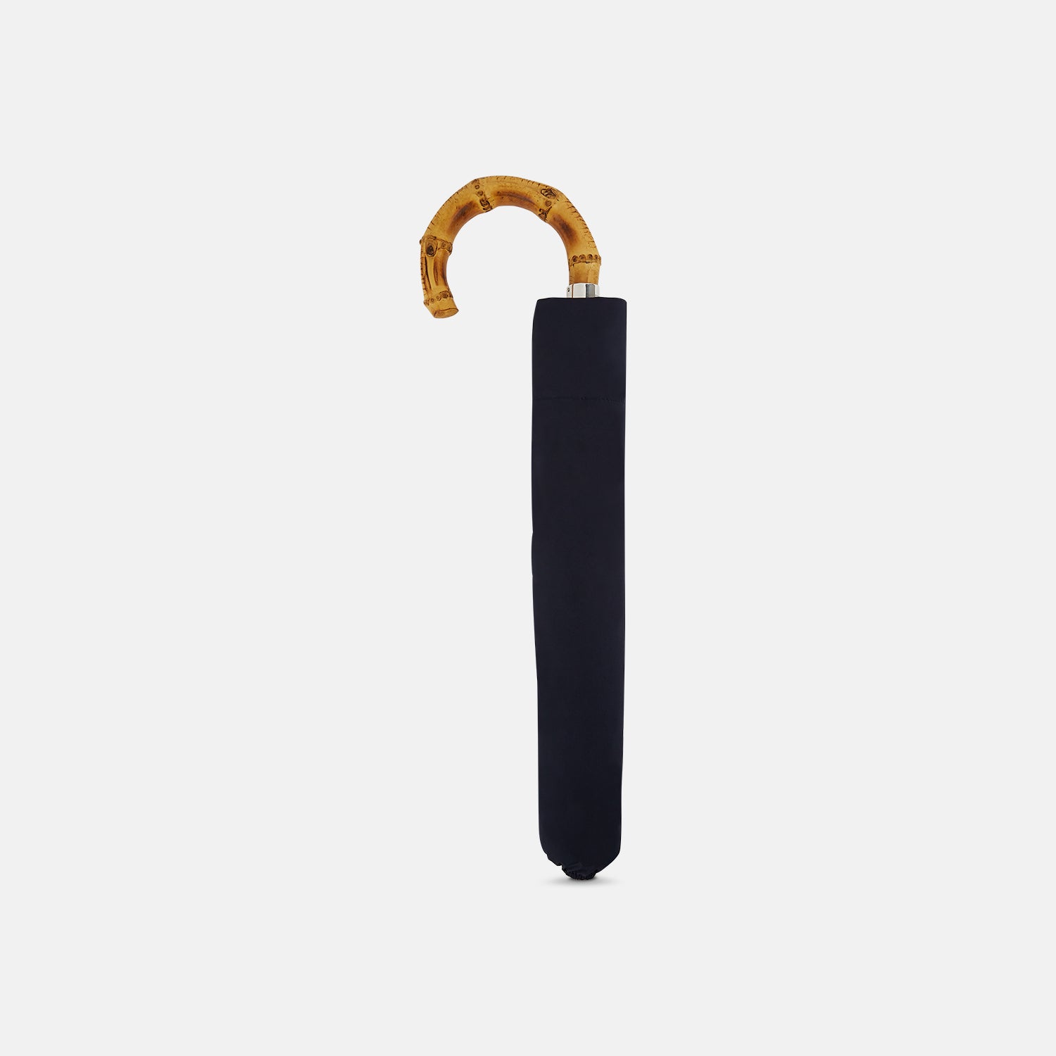 View 2 of product Navy Telescopic Umbrella with Whangee Crook Handle