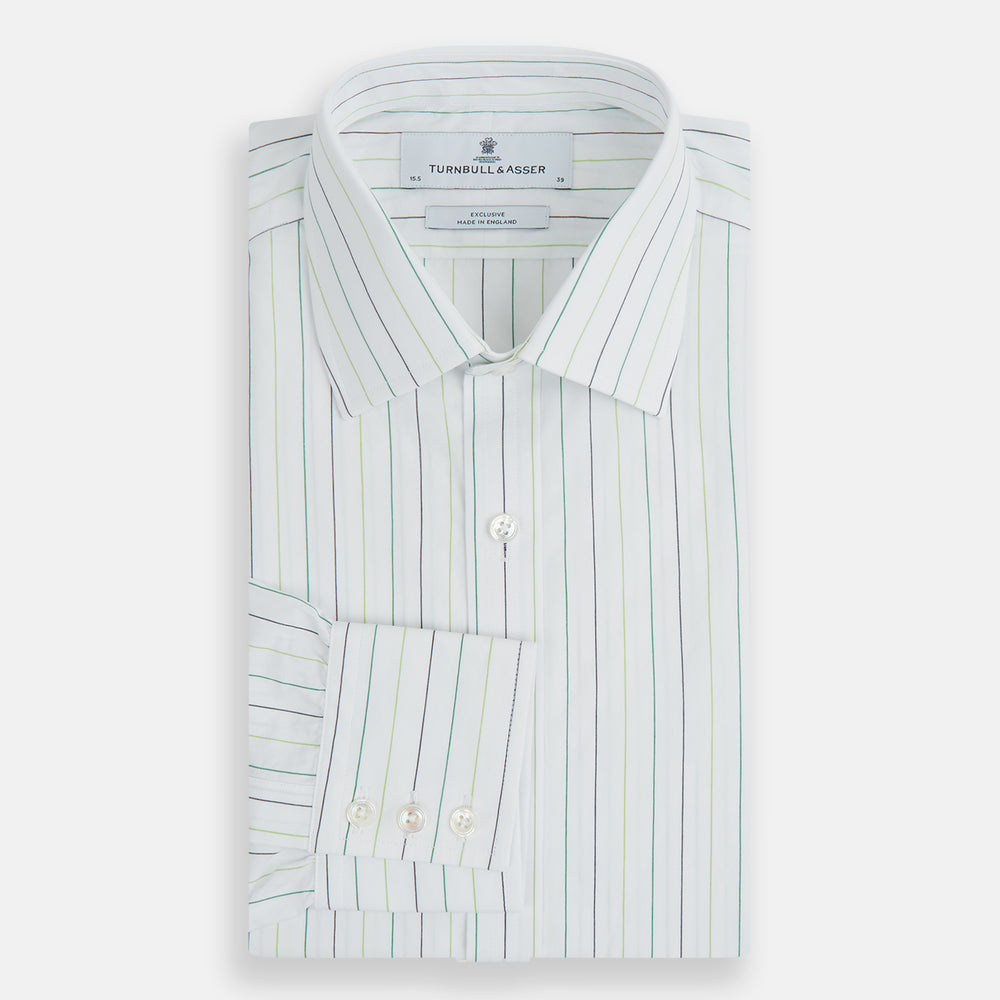 Green Wide Pinstripe Mayfair Shirt