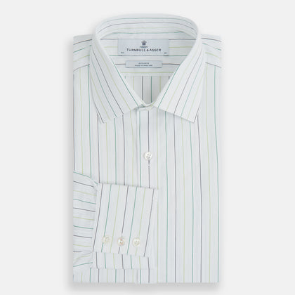 Green Wide Pinstripe Mayfair Shirt Image 4