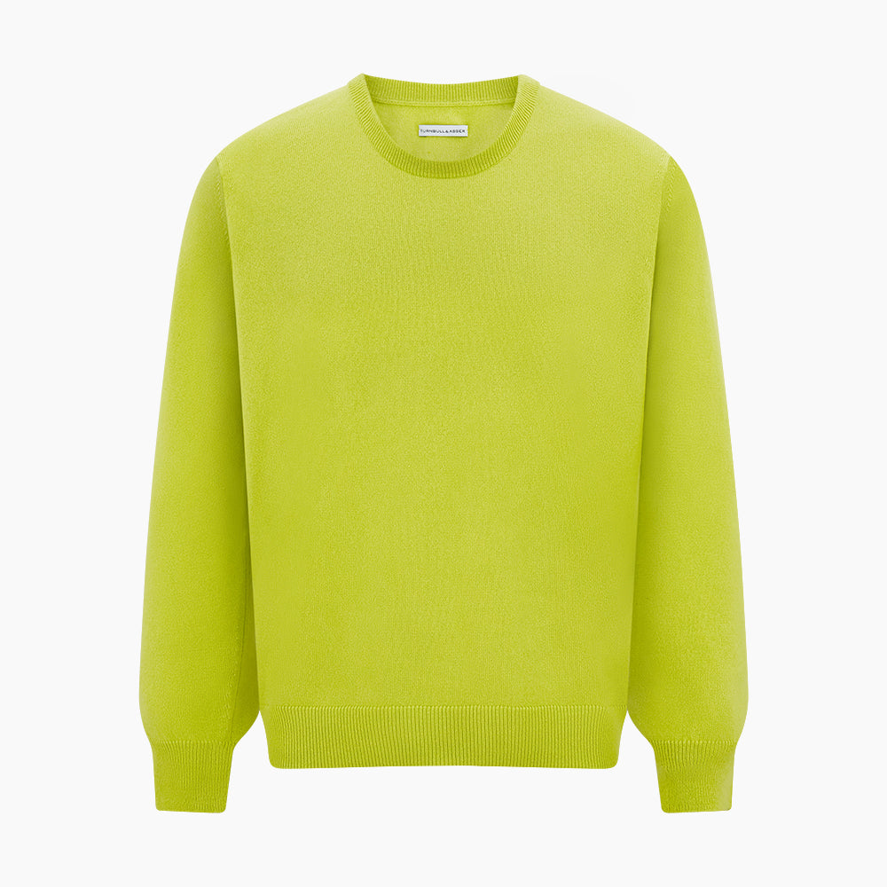 Lemon Green Cashmere Round Neck Jumper