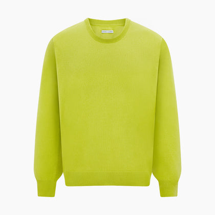 Lemon Green Cashmere Round Neck Jumper Image 4