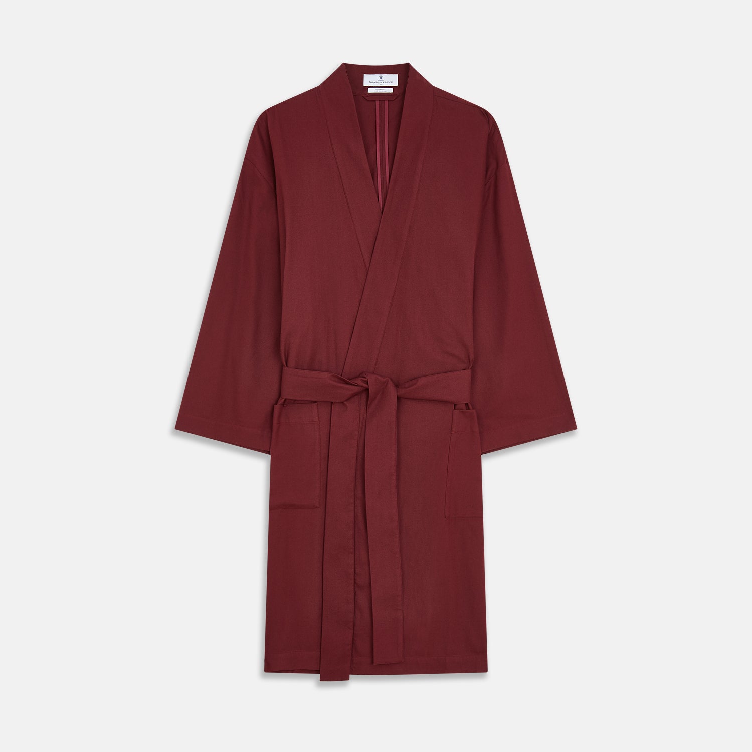 View 2 of product Burgundy Cotton-Cashmere Kimono Gown