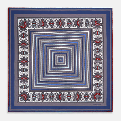 Ash Dots and Paisley Silk Pocket Square Image 8