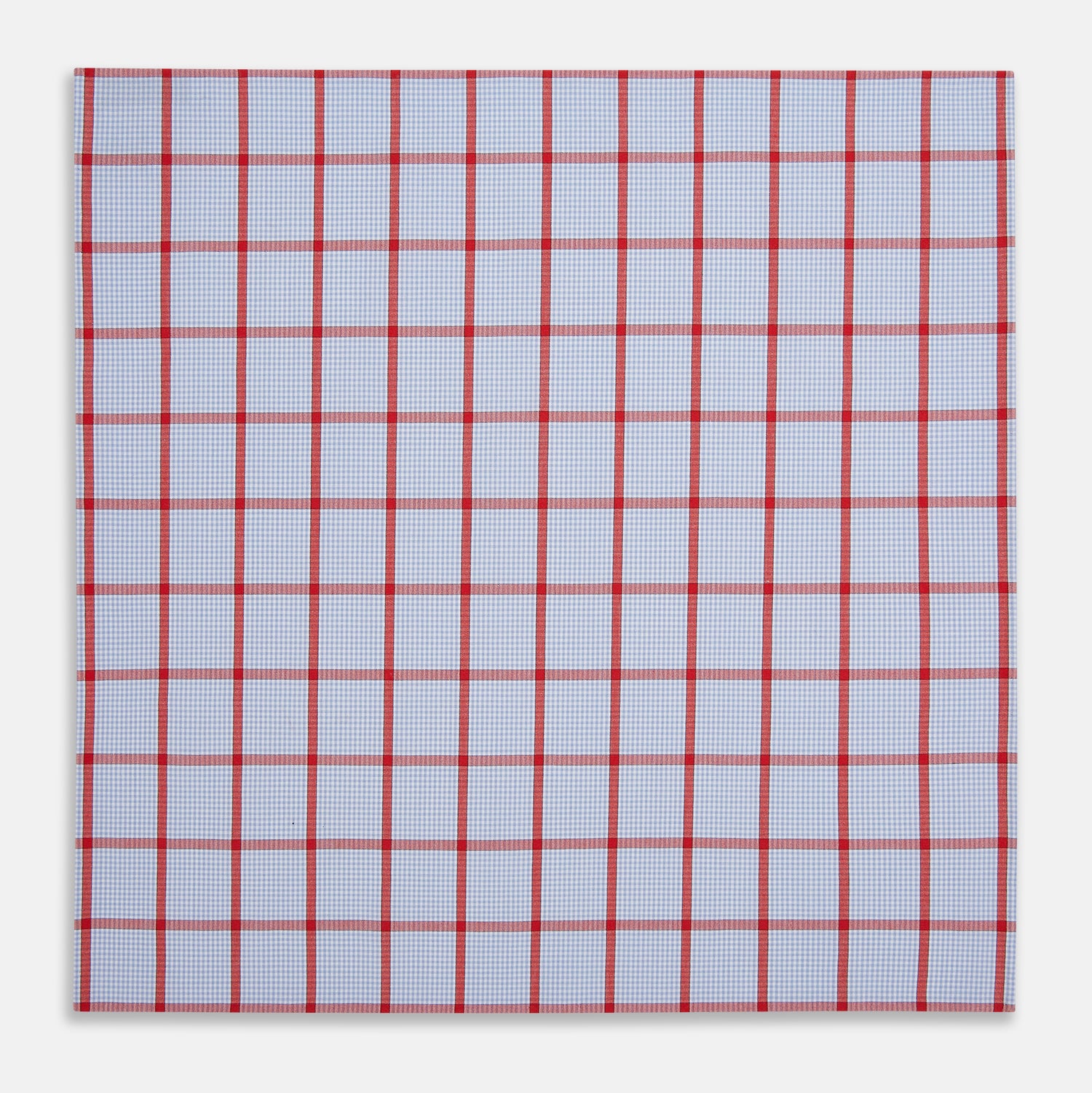 View 3 of product Hand Rolled Red Windowpane Check  Handkerchief