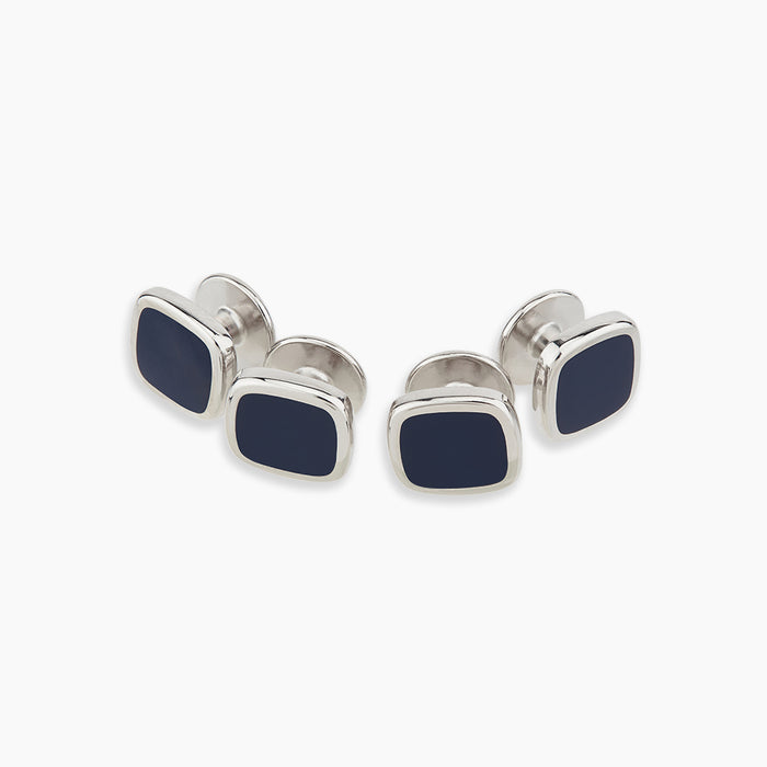 Navy Rounded Square Dress Studs Image 2