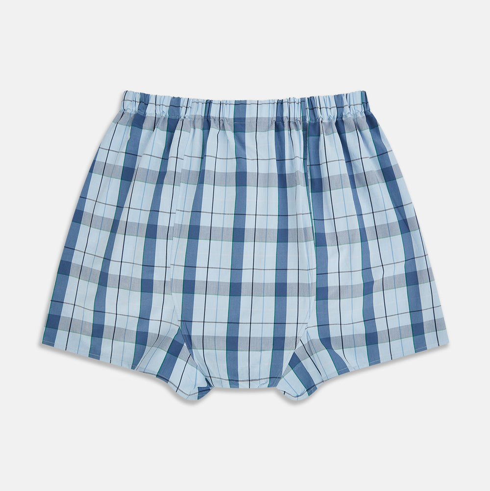Blue and Green Blazer Check Godfrey Boxer Shorts