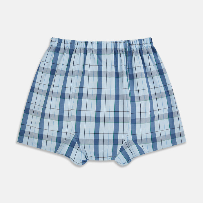 Blue and Green Blazer Check Godfrey Boxer Shorts Image 1