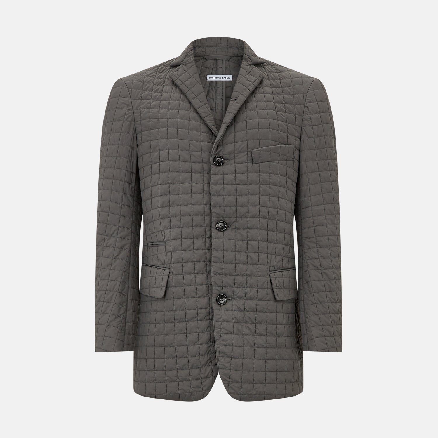 View 1 of product Fulham Shadow Grey Single-Breasted Quilted Blazer