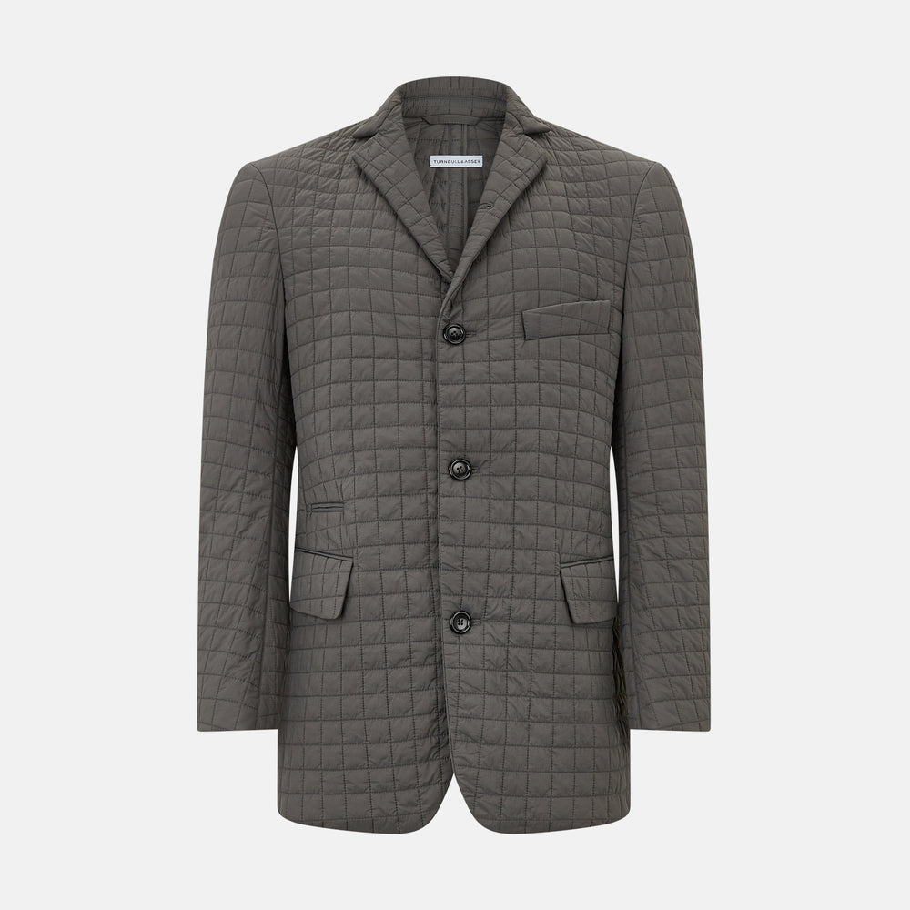 Fulham Shadow Grey Single-Breasted Quilted Blazer