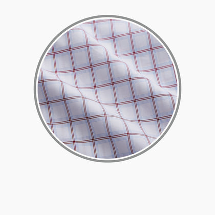 Red and Blue Multi Check Cotton Fabric Image 2