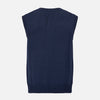 View 3 of product NAVY MERINO V-NECK SLEEVELESS CARDIGAN
