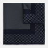 Navy and White Dot Silk Pocket Square