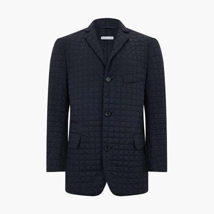 Fulham Navy Single-Breasted Quilted Blazer Image 4