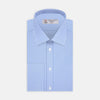 View 1 of product Blue and White Check Shirt with T & A Collar and Double Cuff