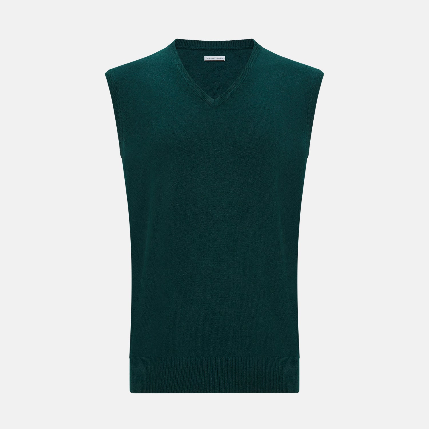 Moss Green Cashmere V-Neck Vest