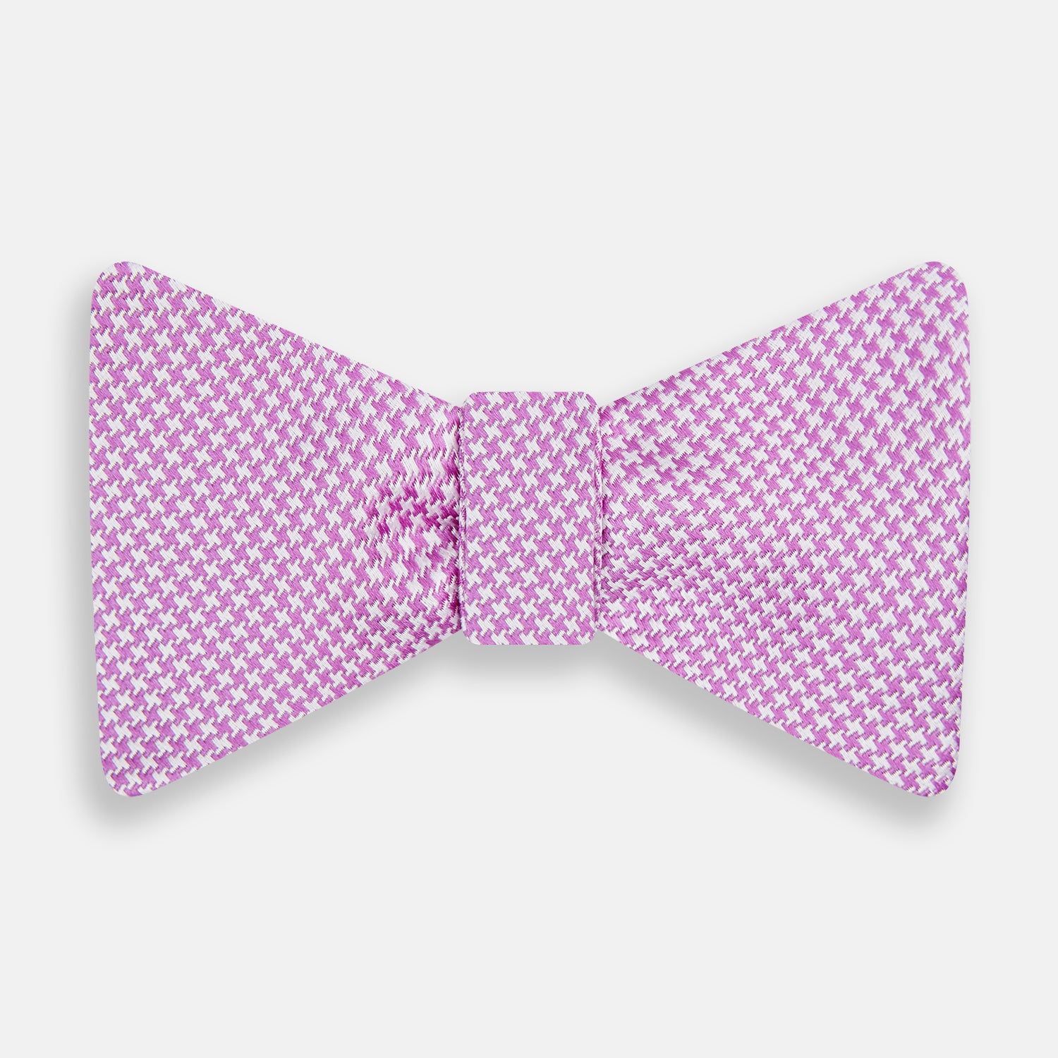 View 1 of product Pink and White Hounstooth Silk Bow Tie
