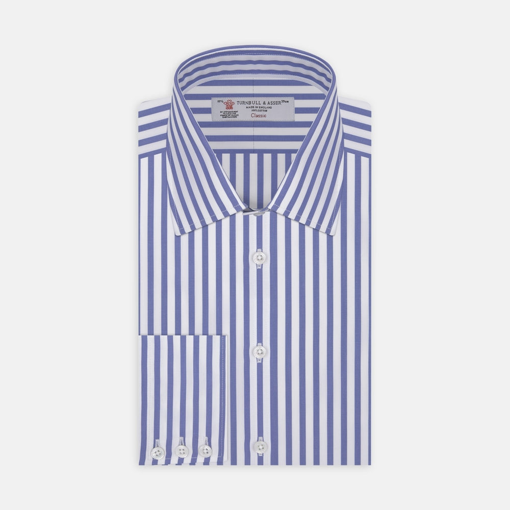 Mid Blue Candy Stripe Cotton Fabric