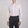 Pink Herringbone Superfine Cotton Shirt with T&A Collar and Double Cuffs