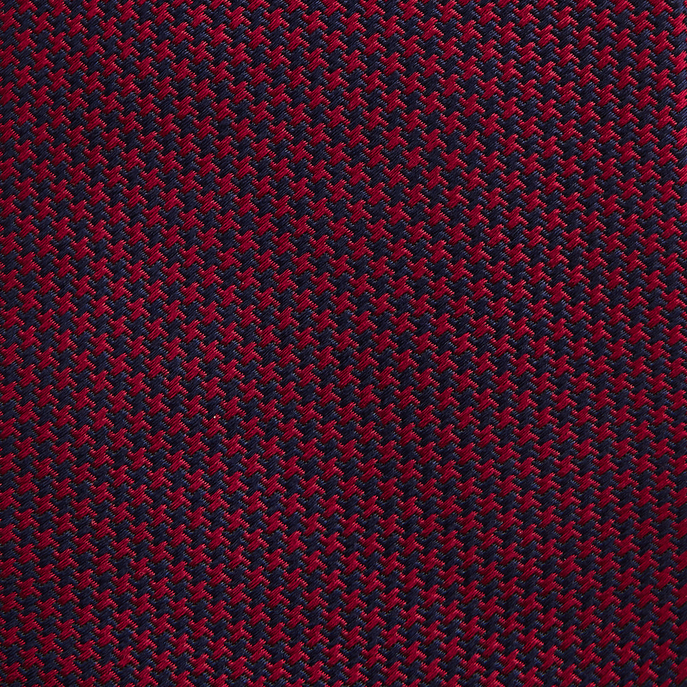 HOUNDSTOOTH NAVY BURGUNDY TIE