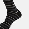 View 4 of product Chocolate Melange Striped Merino Wool Long Socks