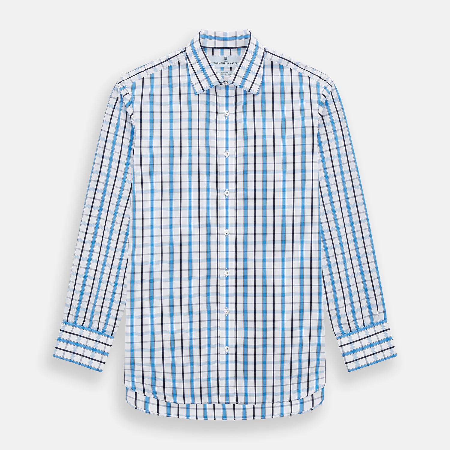 View 1 of product Blue and Navy Combination Check Mayfair Shirt