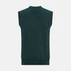 View 3 of product Forest Green Melange Cashmere Sleeveless Cardigan