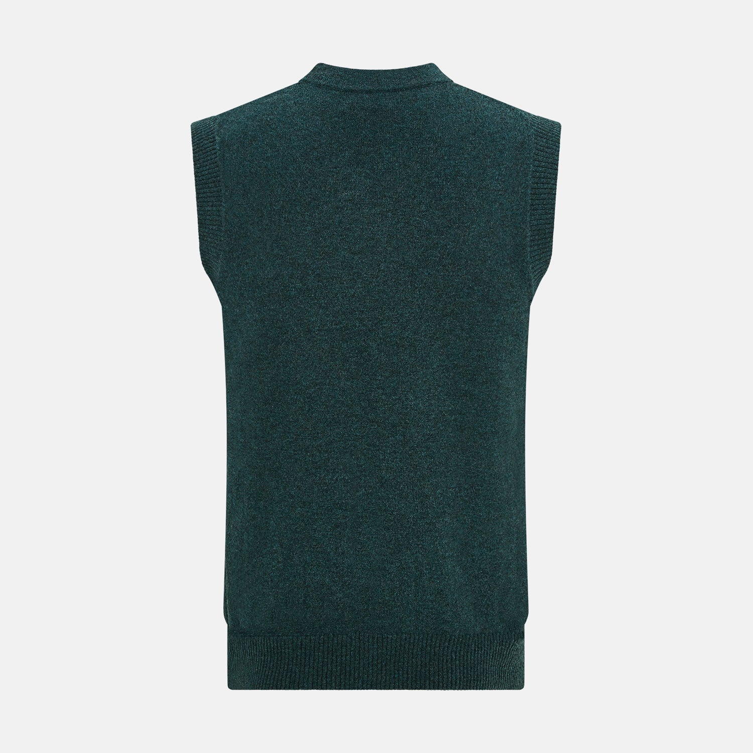 View 3 of product Forest Green Melange Cashmere Sleeveless Cardigan