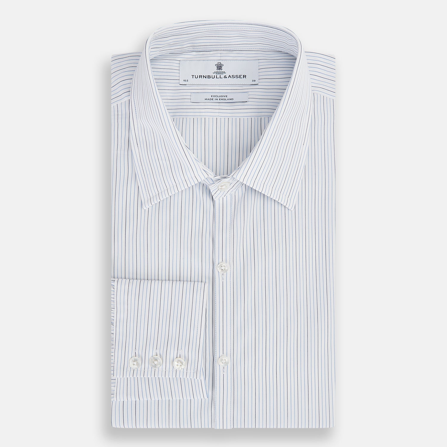 View 5 of product Pale Blue and Navy Pinstripe Westminster Shirt