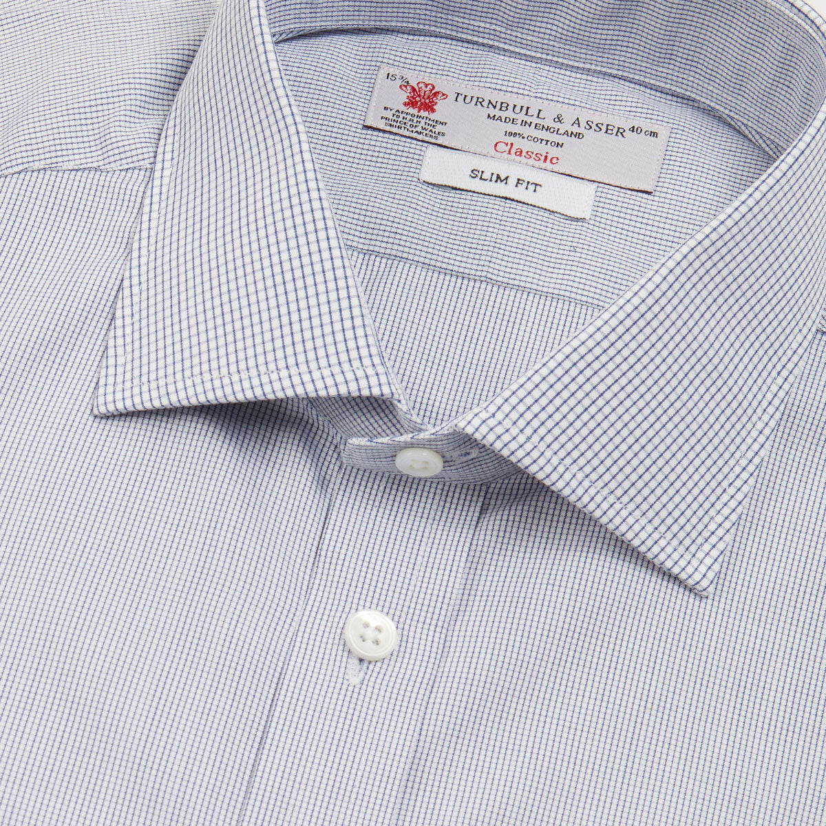 View 5 of product Slim Fit Blue Checked Shirt