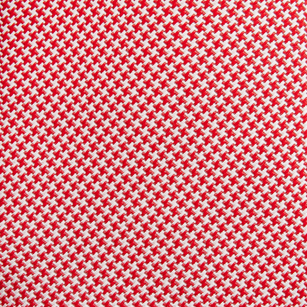 Red and White patterned silk tie