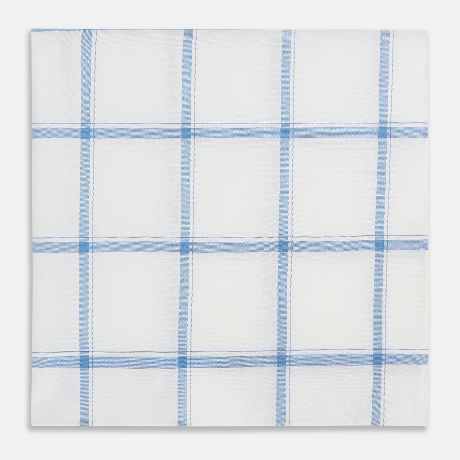 View 1 of product Colony Blue Grid Check Hand-Rolled Handkerchief