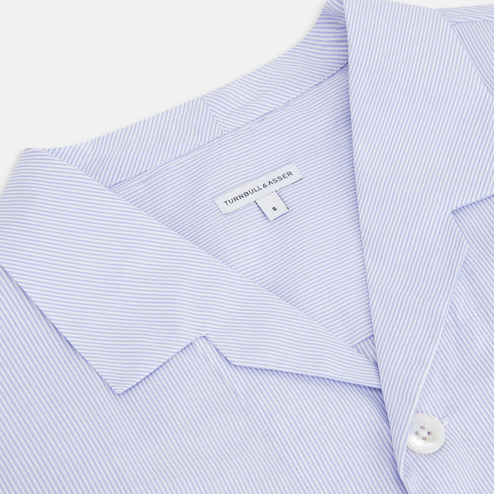 Pale Blue Hairline Stripe Pyjama Shirt Image 1