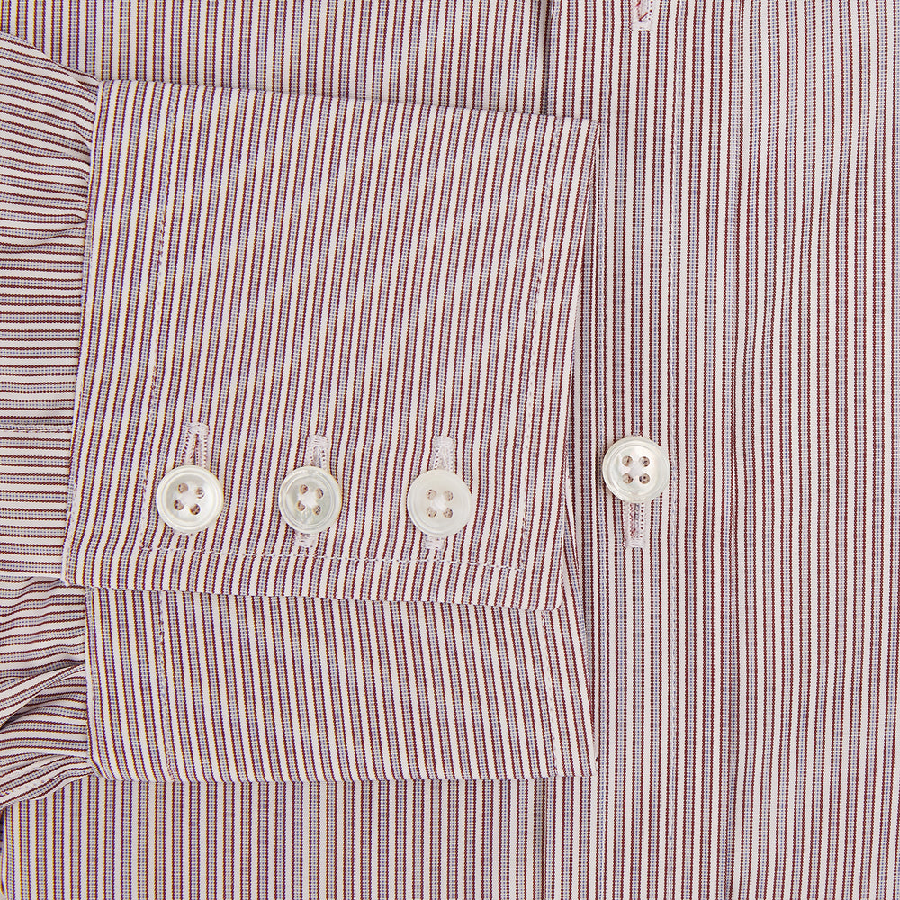 Red and Pink Ticking Stripe Mayfair Shirt
