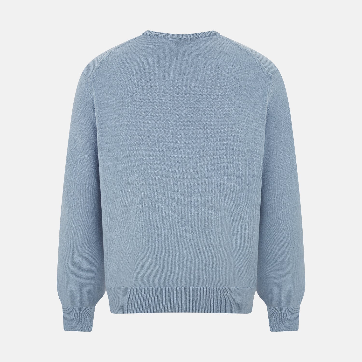 View 3 of product Frost Blue Cashmere V-Neck Jumper
