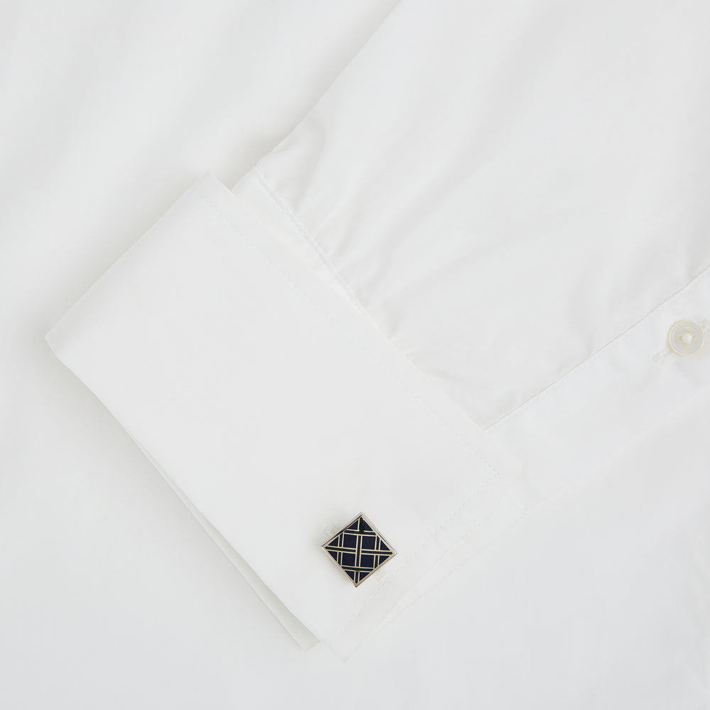 Blue Grid Square Cufflinks