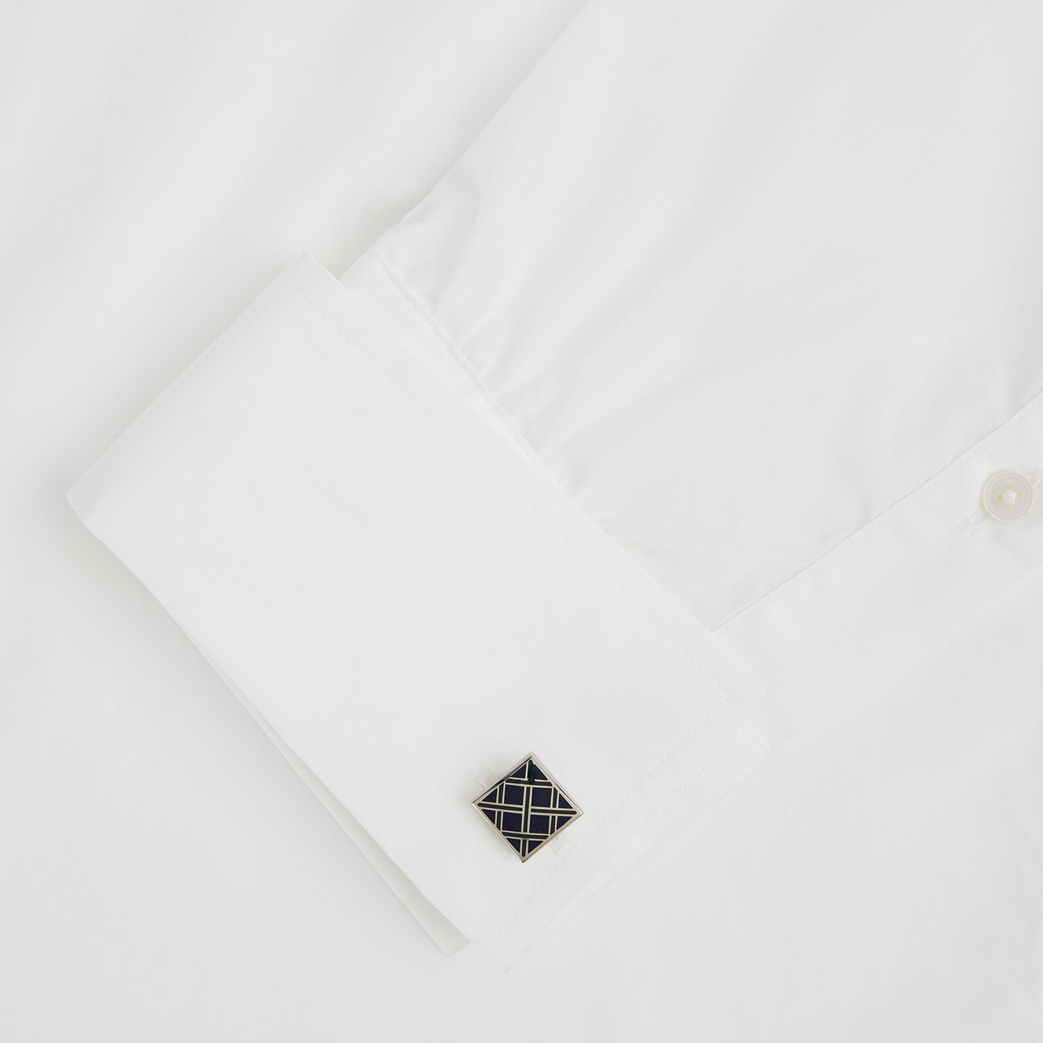 View 3 of product Blue Grid Square Cufflinks
