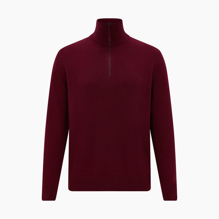 Ruby Red Half-Zip Cashmere Jumper Image 4
