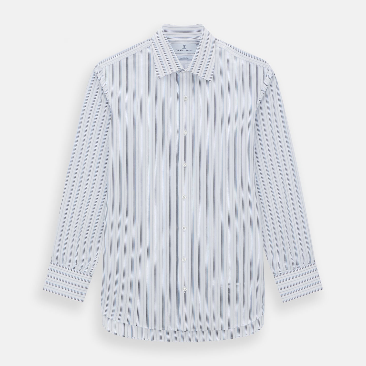 View 1 of product Blue Fine Multi Pinstripe Mayfair Shirt