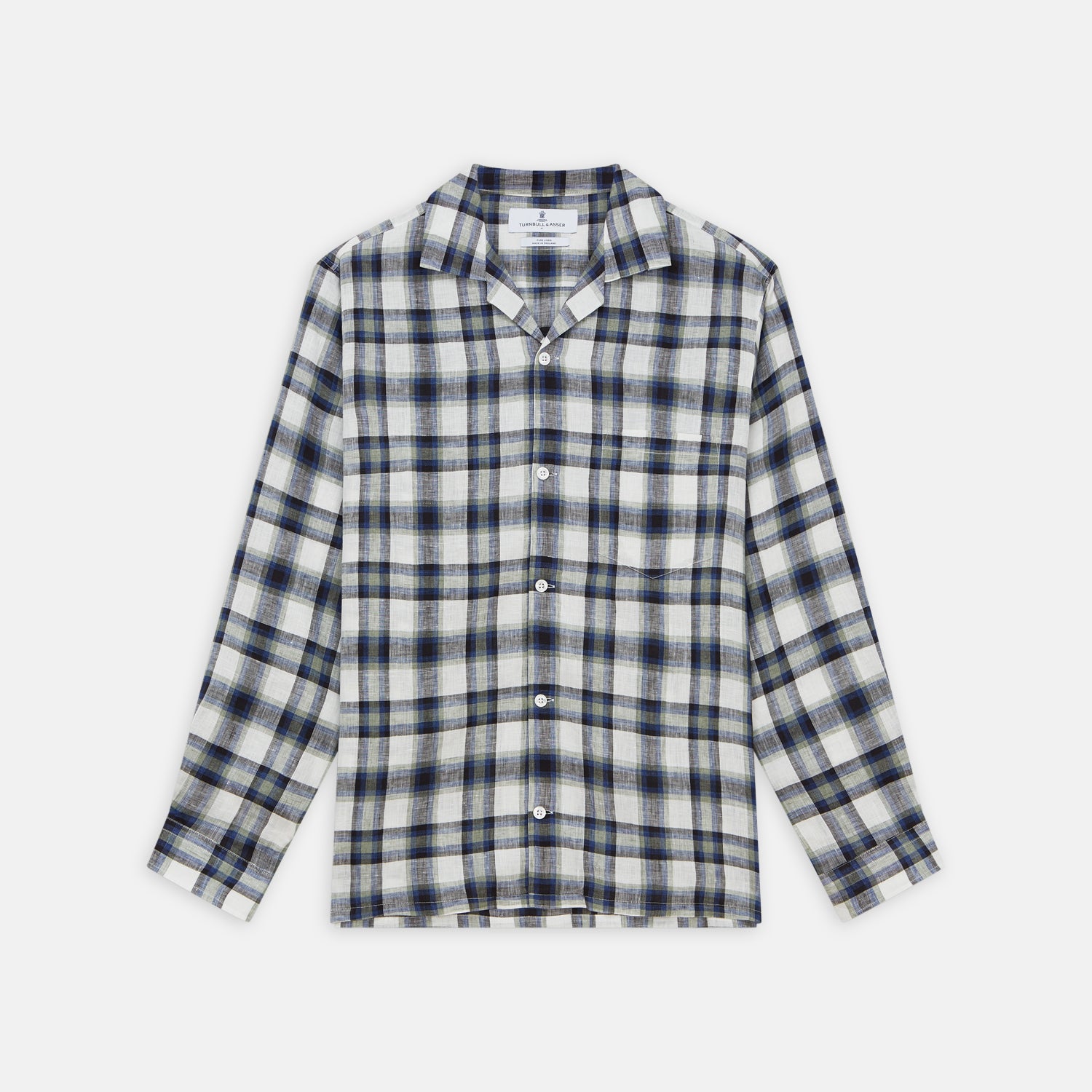 View 1 of product Green Multi Check Linen Holiday Fit Winnington Shirt