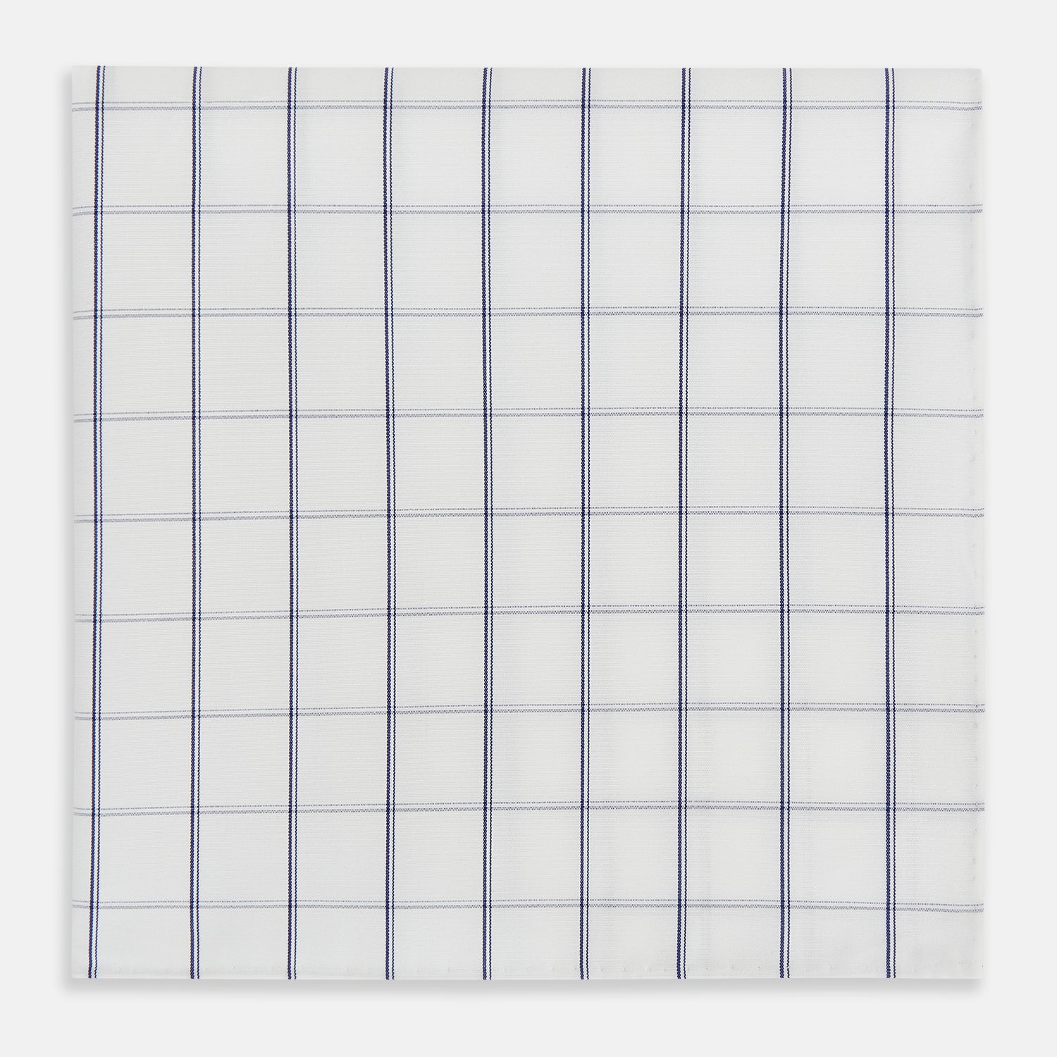 View 1 of product Dark Navy Double-Line Check Hand-Rolled Handkerchief