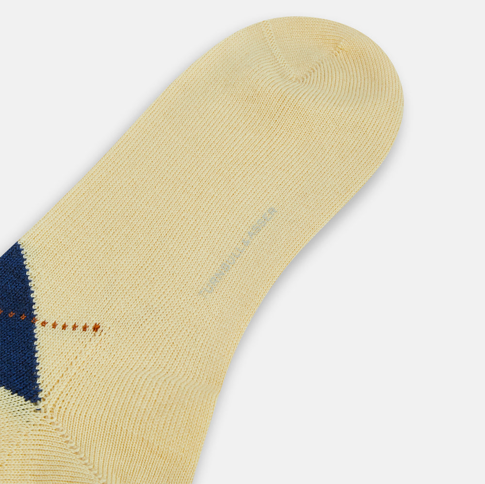 Vanilla Wool Check Mid-Length Socks