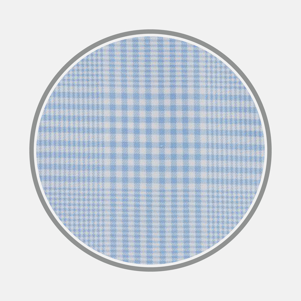 Pale Blue Check Cotton Fabric