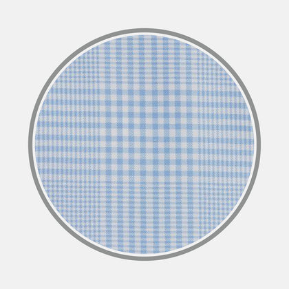 Pale Blue Check Cotton Fabric